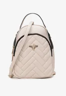 Plecaki - Beżowy Pikowany Plecak z Odpinanym Paskiem Eirima - miniaturka - grafika 1