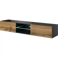 Szafki RTV - Szafka RTV Wisząca RTV-180W Antracyt / Dąb Wotan Livo Halmar Dąb Wotan, Antracyt - miniaturka - grafika 1