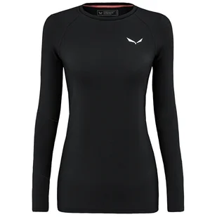 Koszulka damska Salewa Cristallo Warm Amr W L/S Tee. Rozmiar: L / Kolor: czarny/biały - Koszulki sportowe damskie - miniaturka - grafika 1