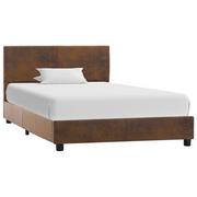 Łóżka - vidaXL Rama łóżka, brązowa, sztuczna skóra zamszowa, 100 x 200 cm - miniaturka - grafika 1