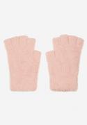 Rękawiczki - Różowe Rękawiczki Bez Palców z Dzianiny o Długim Włosiu Iraline - miniaturka - grafika 1