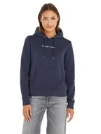 Bluzy damskie - Tommy Hilfiger Bluza Damska Tjw Reg Serif Linear Hoodie Granatowa Dw0Dw14362 C87 S - miniaturka - grafika 1