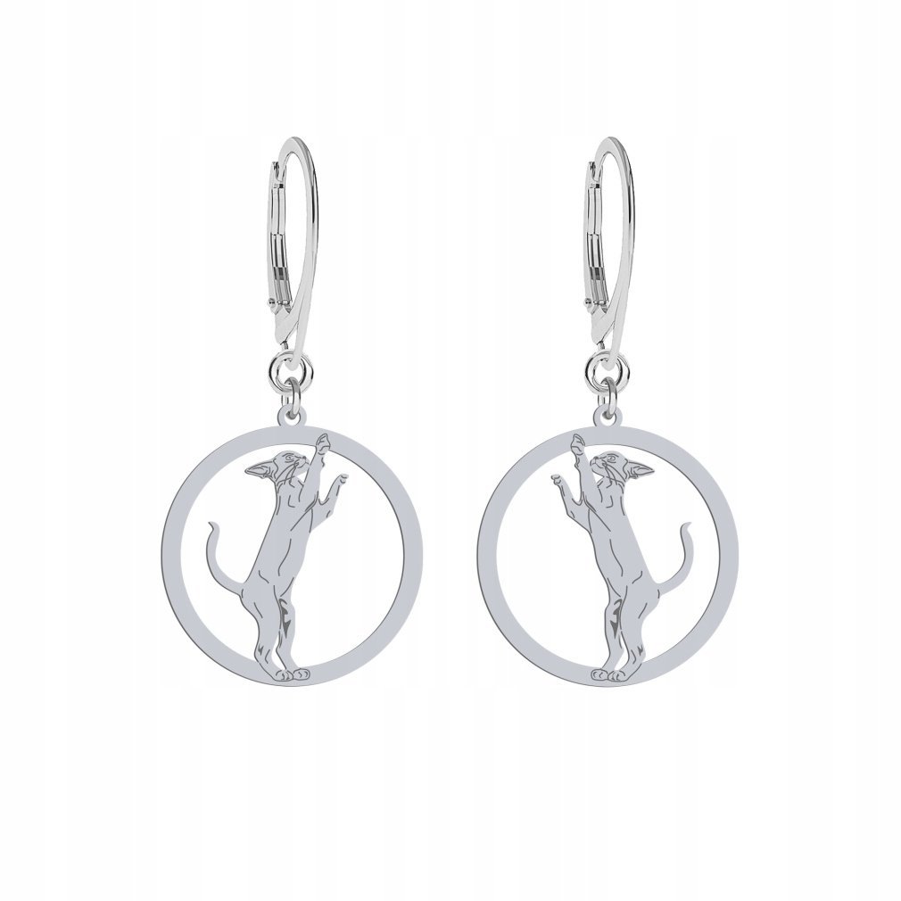 Kolczyki Srebrne Kot Orientalny 925 Biżuteria Kobieta Prezent GRAWER GRATIS