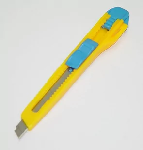 Donau Nóż biurowy 9mm, plastikowy, z blokadą, niebiesko-żółty 7945001-99 - Nożyki biurowe - miniaturka - grafika 4