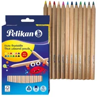 Przybory szkolne - Pelikan Kredki TRÓJKĄTNE GRUBE 12 KOLORÓW - miniaturka - grafika 1