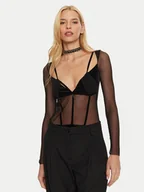 Body - Patrizia Pepe Body 2M4400/J230-K103 Czarny Regular Fit - miniaturka - grafika 1