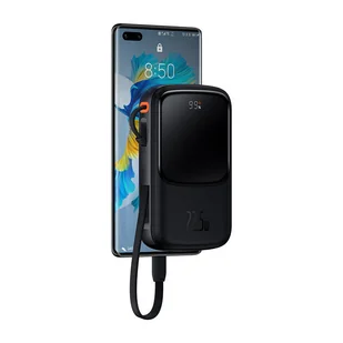 Powerbank Baseus Qpow Pro z kablem USB-C, USB-C, USB, 10000mAh, 22.5W (czarny) - Powerbanki - miniaturka - grafika 5