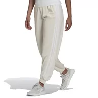 Spodnie damskie - Spodnie dresowe adidas Sportswear Studio Lounge 3-Stripes HD4305 - kremowe - Adidas - miniaturka - grafika 1