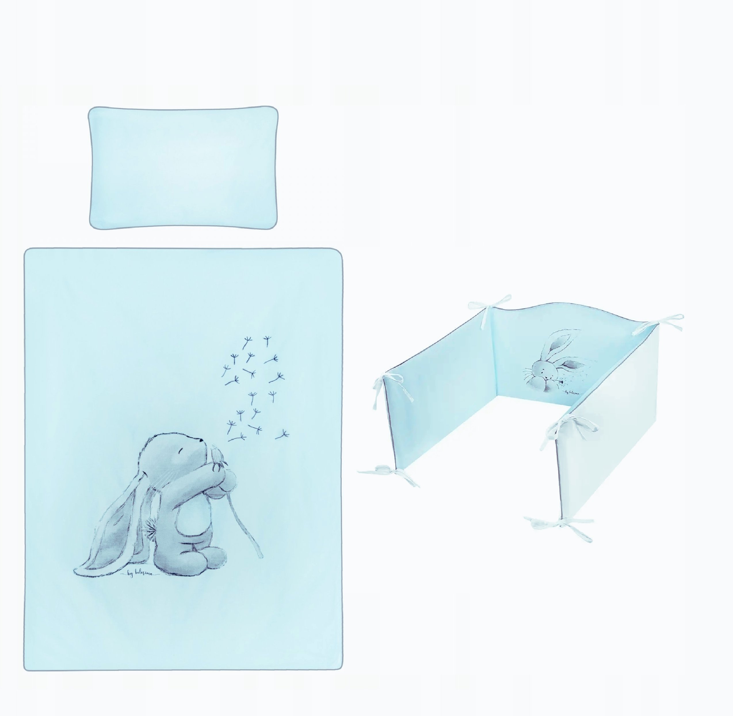 Pościel Niemowlęca 3 Elementowa Poszwa Poszewka Ochraniacz Nadruk 135X100