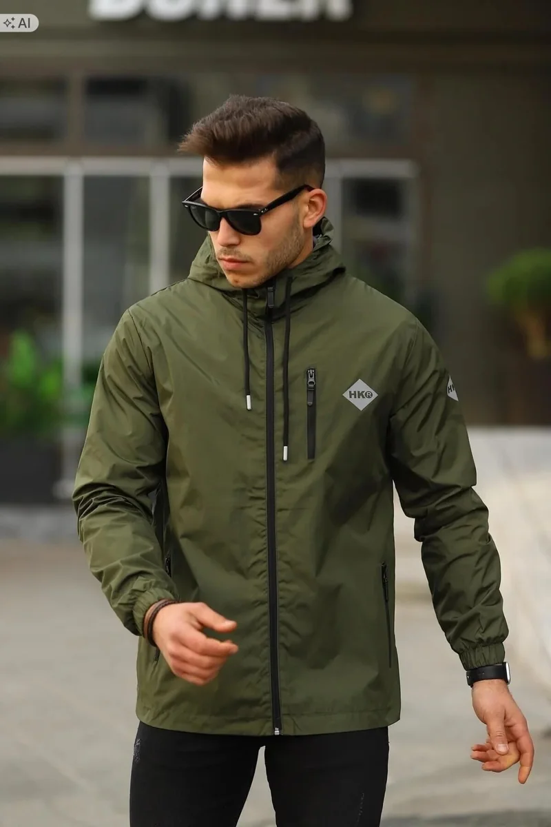 LEKKI MĘSKI PŁASZCZ SPORTOWY Z KAPTUREM WYGODNY 3XL 5IA