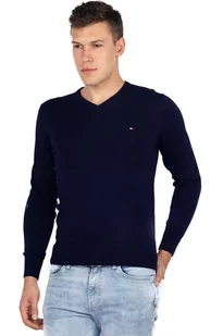 Tommy Hilfiger, Sweter Granatowy oryginalny, M - Swetry męskie - miniaturka - grafika 1