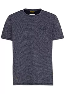 camel active Męski T-shirt z delikatnym wzorem w paski, niebieski, L - Koszulki męskie - miniaturka - grafika 1