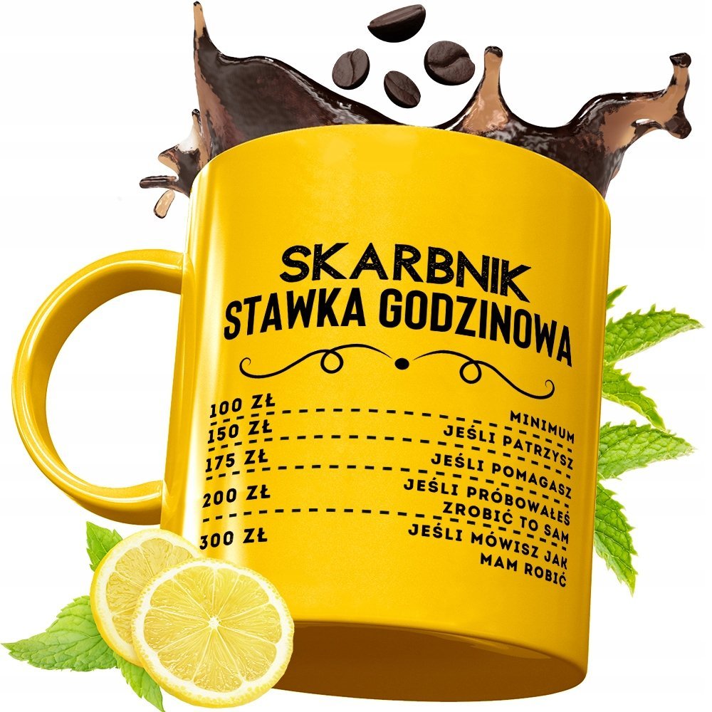 Złoty Kubek Premium Dla Skarbnika Prezent z Nadrukiem ze Zdjęciem + Opakowanie na prezent (wzór 02)