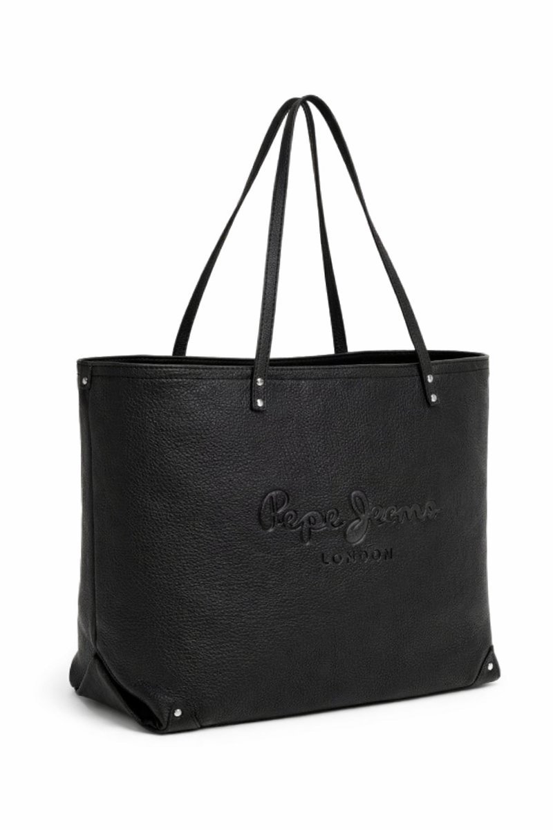 PEPE JEANS CZARNA KLASYCZNA TORBA SHOPPER DUŻA 37x33x12 1I4A