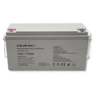 Akumulator AGM QOLTEC 53068 150Ah 12V - Akumulatory ogólnego zastosowania - miniaturka - grafika 1