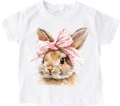 Koszulki dla dziewczynek - Koszulka z zajączkiem dla dziewczynki - wzór bunny49 - miniaturka - grafika 1