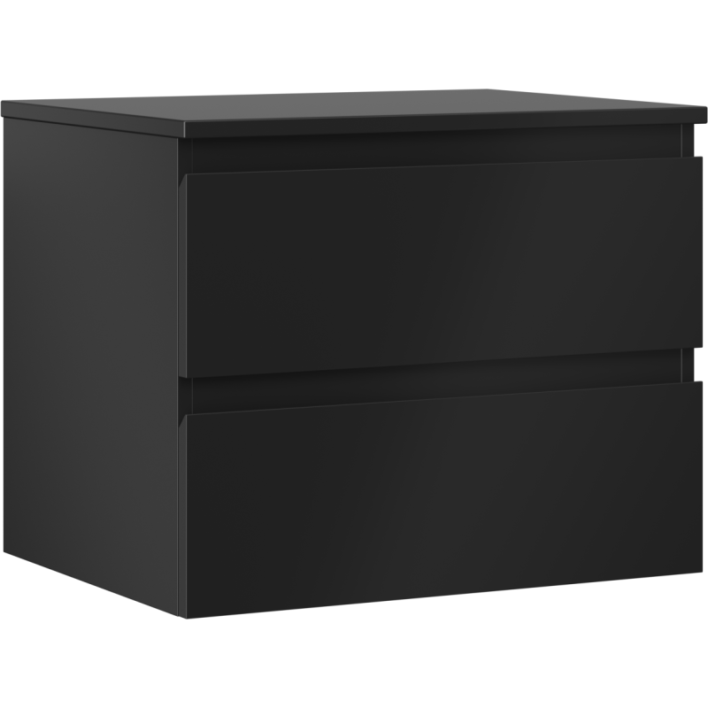 Mexen Orio szafka łazienkowa podumywalkowa 60 cm z blatem, 2 szuflady, czarna mat - 91A10-06047-2-BFFC71