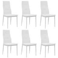Krzesła - vidaXL Krzesła ze sztucznej skóry, 6 szt., 43 x 43,5 x 96 cm, białe - miniaturka - grafika 1