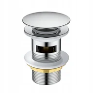 Korki do umywalek - Korek Klik Klak Rebiko Mosiężny Automatyczny Chrom - miniaturka - grafika 1