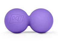 Akcesoria do masażu - Hop-Sport Piłeczka do masażu silikonowa 63mm podwójna fioletowa - miniaturka - grafika 1