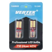 Żarówki samochodowe - CANBUS AMiO Led 24smd 4014 t10e (w5w) white 12v/24v AMI-01287 - miniaturka - grafika 1