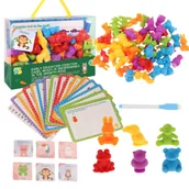 Zabawki interaktywne dla dzieci - Duży Zestaw Edukacyjny Nauka Liczenia Kolorów Gra Montessori Sorter Karty - miniaturka - grafika 1