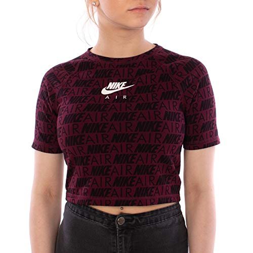 Nike Damska koszulka W Nsw Air Top Ss Aop Night Maroon L