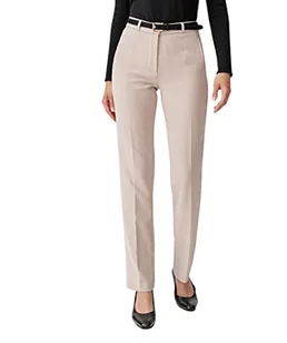 Damart - Damskie spodnie o prostym kroju, Beżowy brąz, 48 - Spodnie damskie - miniaturka - grafika 1