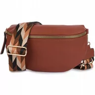 Nerki - Saszetka TOREBKA Damska przez ramię DUŻA pojemna z paskiem ekoskóra BORDOWA - miniaturka - grafika 1