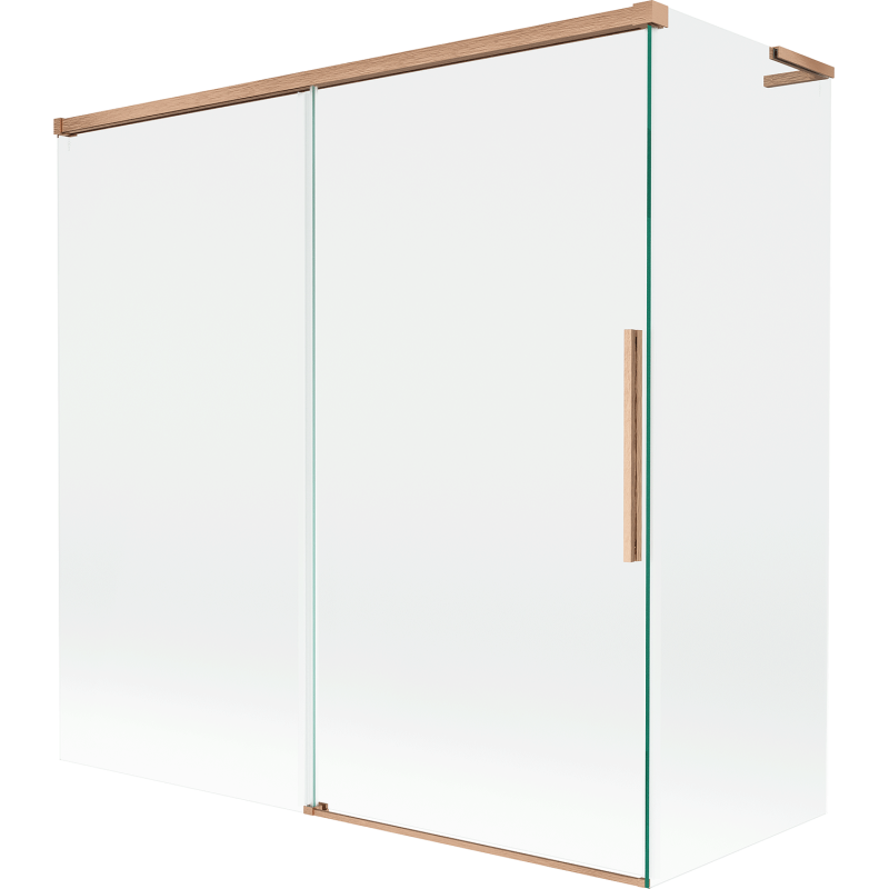 Mexen Rox L parawan nawannowy 2-skrzydłowy rozsuwany 160 + 80 x 150 cm, transparent, miedź szczotkowana - 8C9L-160-080-65-00