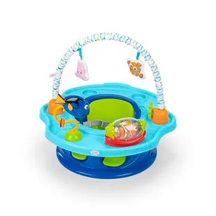 Bright Starts, Disney Baby Findet Nemo SuperSeat zabawny fotelik dziecięcy do siedzenia, zabawy i jedzenia, dla dzieci w wieku od 4 miesięcy do 4 lat, niebieski - Leżaczki i huśtawki - miniaturka - grafika 1