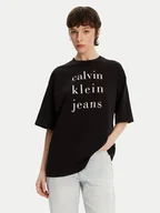 Koszulki i topy damskie - Calvin Klein Jeans T-Shirt LV047B827G Czarny Relaxed Fit - miniaturka - grafika 1