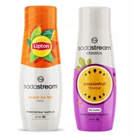 Syropy i koncentraty owocowe - 2x Syrop Sodastream Lipton Ice Tea Peach Brzoskwinia + Marakuja bez cukru - miniaturka - grafika 1