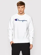 Bluzy sportowe męskie - Champion Bluza Embroidered Script Logo Reverse Weave 216539 Biały Regular Fit - miniaturka - grafika 1