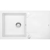 Zlewozmywaki - Deante Evora Zlewozmywak 1-komorowy z ociekaczem alabaster ZQJ A113 - miniaturka - grafika 1