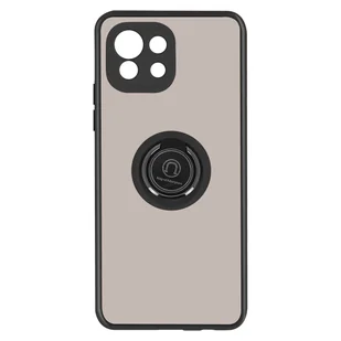 Etui Xiaomi Mi 11 Lite Bi-material Metal Ring Function Stand czarne - Etui i futerały do telefonów - miniaturka - grafika 1