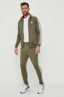 Dresy męskie - adidas dres męski kolor zielony - grafika 1