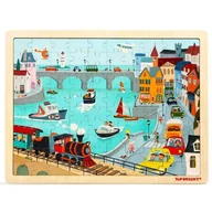 Puzzle - Top Bright Klocki Drewniane Puzzle Port 100 el. 5130588 - miniaturka - grafika 1