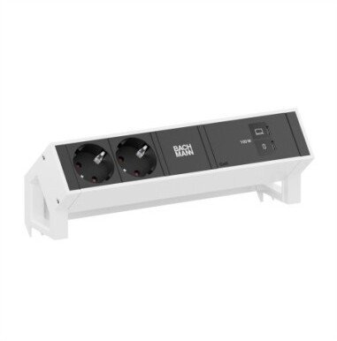 Listwa zasilająca Bachmann BACHMANN DESK2 2xCEE7/3 1xUSB C/C 100 W, długość 0,2 m, RAL9010