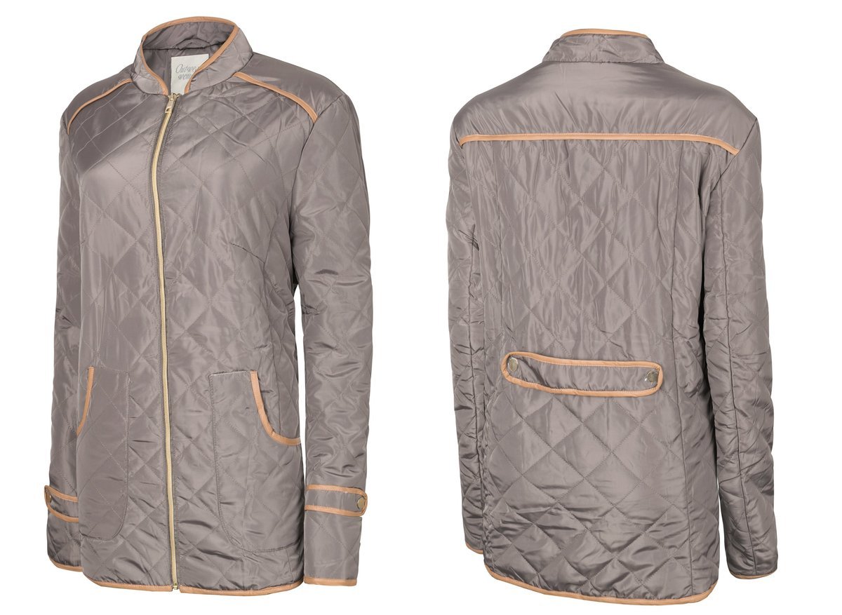 Pikowana Elegancka Kurtka Damska 50019 3XL szary