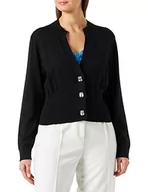 Swetry damskie - Pinko Damski kardigan MAGNESIO Comfort Mgła Henley, Z99_Nero Limousine, XXL, Z99_nero limuzyna, XXL - miniaturka - grafika 1