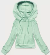 Bluzy damskie - KRÓTKA BLUZA DRESOWA Z KAPTUREM PISTACJOWA (8B939-39) - J.STYLE - miniaturka - grafika 1