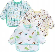 Śliniaki i fartuszki - ŚLINIAK Z DŁUGIM RĘKAWEM WODOSZCZELNE 3x NA CAŁE CIAŁO UNIWERSALNE UBRANKO - miniaturka - grafika 1