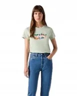 Koszulki i topy damskie - LEVI'S T-SHIRT DAMSKI Z BAWEŁNY Z NADRUKIEM KWIATOWYM MIĘTOWY XL J2A - miniaturka - grafika 1