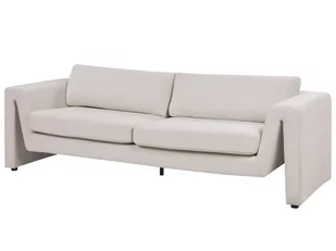 Sofa welurowa jasnobeżowa MAUNU - Sofy i kanapy - miniaturka - grafika 4