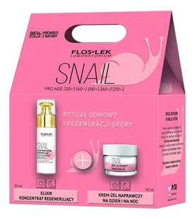 Floslek Floslek XMASS - Zestaw Snail (Krem-żel naprawczy 50ml + Koncentrat regenerujący 30ml) - Zestawy kosmetyków damskich - miniaturka - grafika 1