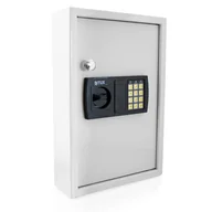 Szafki na klucze - Sejf z zamkiem elektronicznym do firm na klucze 48 haczyków BITUXX biały - miniaturka - grafika 1