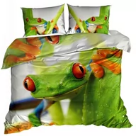 Pościel - Pościel 3D Bawełna Satyna 200X220Cm Zielona Żaba - miniaturka - grafika 1