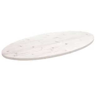 vidaXL Blat stołu, biały, 110x55x2,5 cm, lite drewno sosnowe, owalny - Meble modułowe i akcesoria - miniaturka - grafika 1