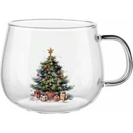 Kubki - Kubek szklany z dekorem Choinka 430 ml - miniaturka - grafika 1